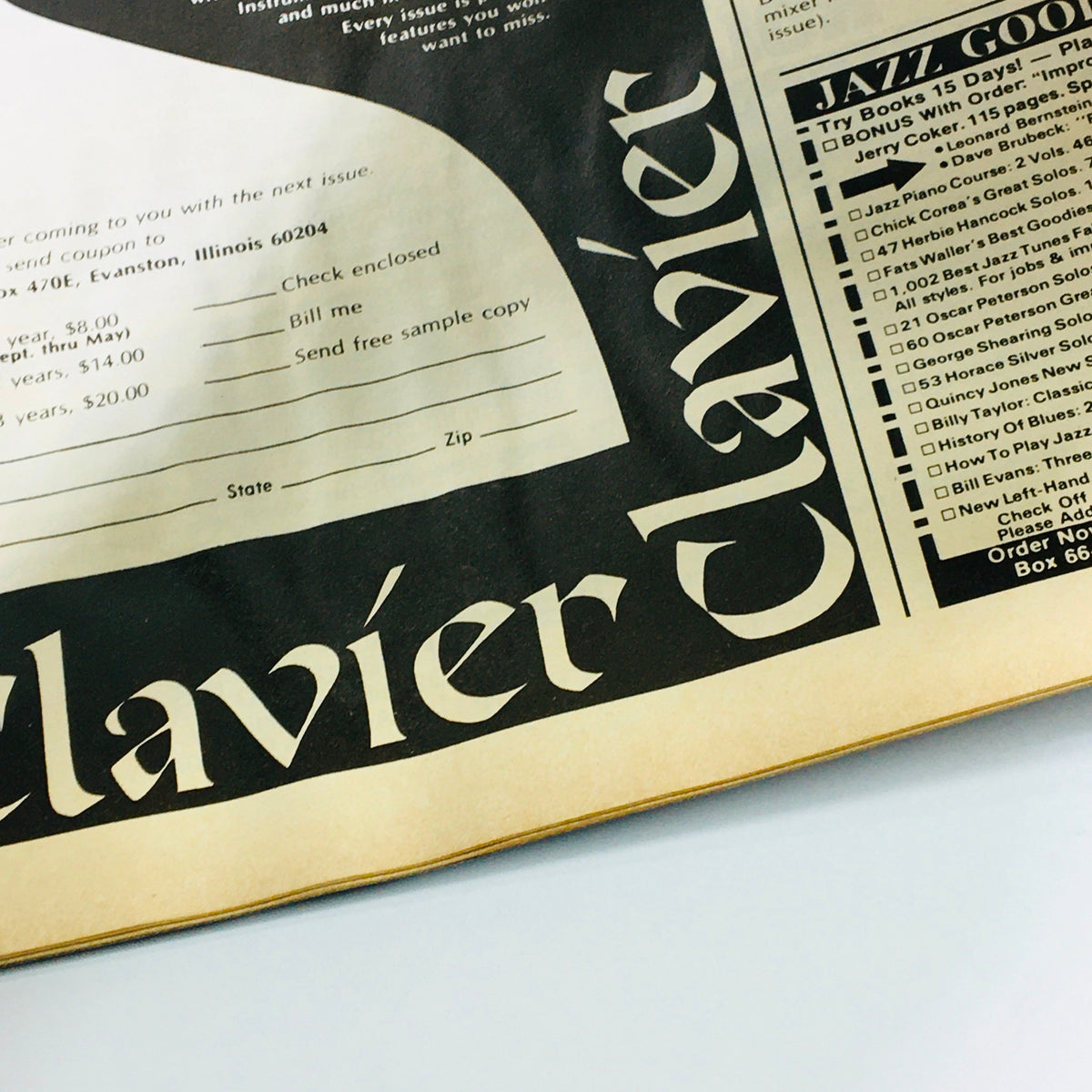 Subscription form from VTG Keyboard Magazine July 1977, displaying promotional offers and classic layout, reflecting vintage magazine design.