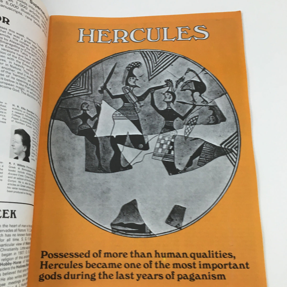 Inside page of Man, Myth & Magic Magazine Part 46 highlighting Hercules with an artistic depiction and informative text about the mythological figure.