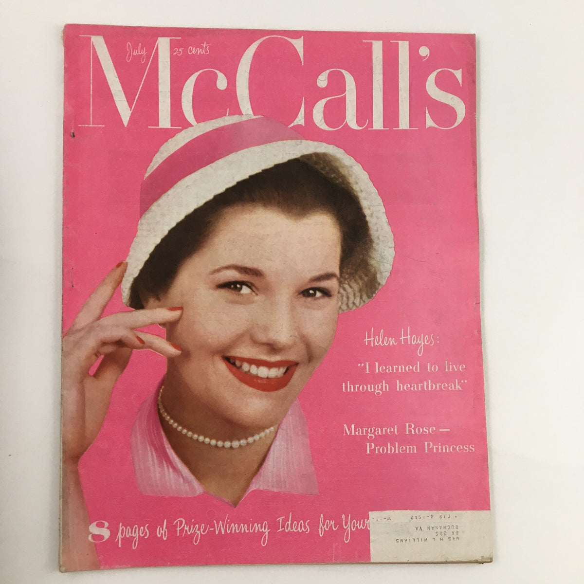 Cover of McCall's Magazine July 1952 featuring Princess Margaret with the title 'A Royal Problem Child', showcasing vintage fashion and the era's culture.