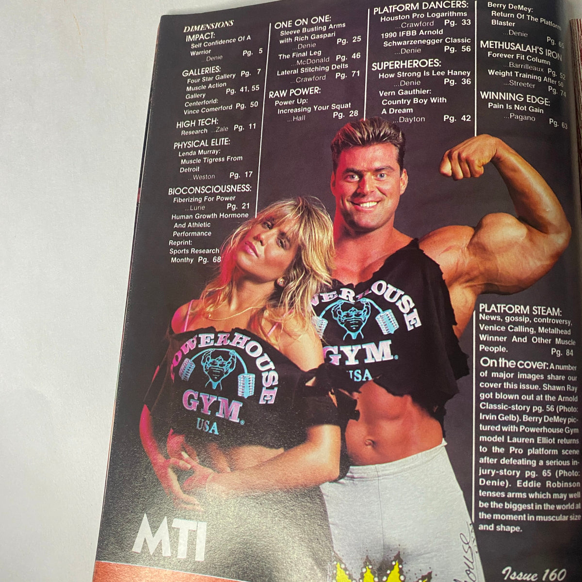 Muscle Training Illustrated June 1990 featuring Shawn Ray and Berry DeMey at Powerhouse Gym, showcasing fitness strength and bodybuilding.
