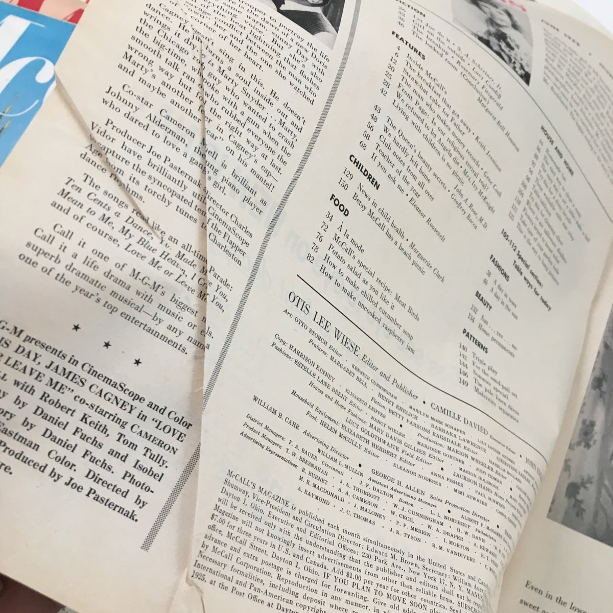 Detail page from McCall's Magazine June 1955 showcasing additional content with various articles and illustrations.