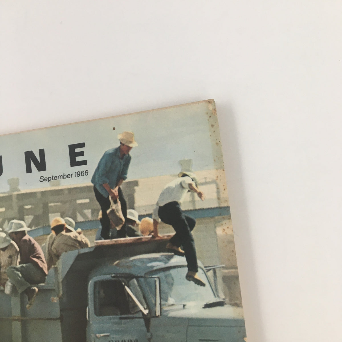 Fortune Magazine September 1966 cover showcasing construction workers in Vietnam, illustrating the challenges of wartime construction.