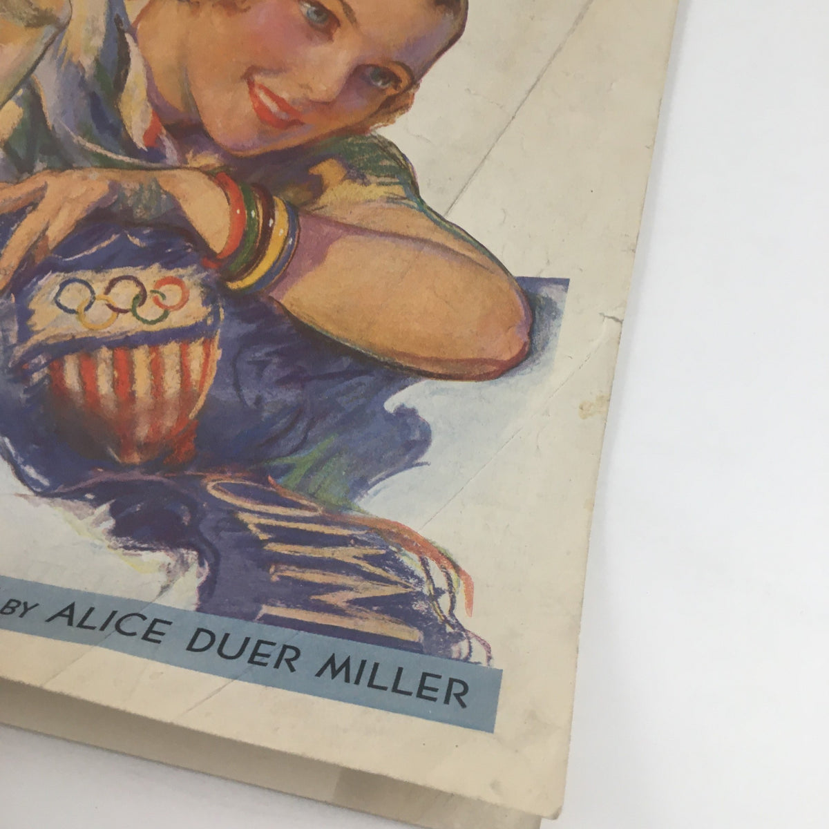 Detailed view of the cover of Ladies' Home Journal Magazine August 1932, highlighting the colorful attire and accessories of women, introducing 'My Pretty Maid' by Alice Duer Miller.