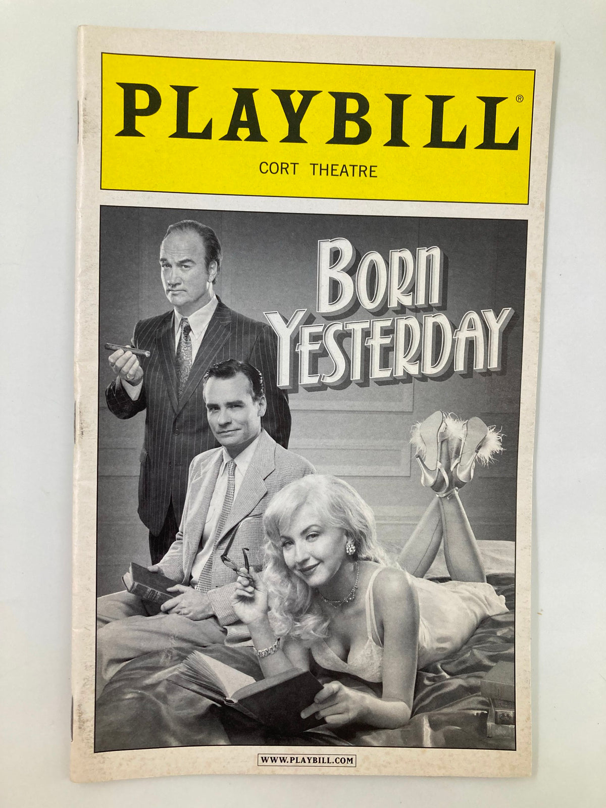 2011 Playbill for Cort Theatre featuring the production 'Born Yesterday' with a black and white image of actors, showcasing Broadway history.