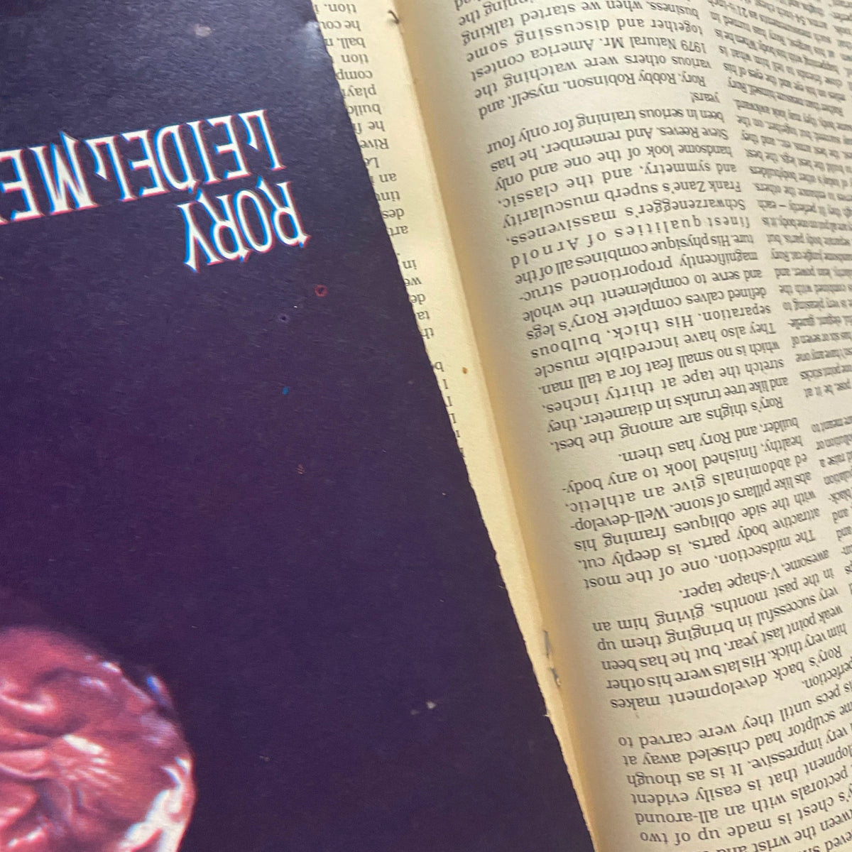 Close-up image of the cover page of Muscle Up Magazine April 1981 Vol 3 No. 10 featuring Rory Leidelmeyer, showcasing vibrant colors and vintage typography.