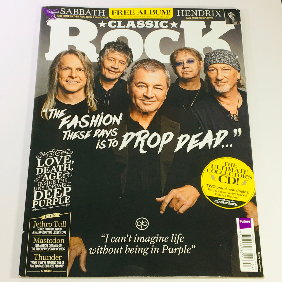 Classic Rock Magazine April 2017 #234 featuring Deep Purple on the cover, with notable articles about Jethro Tull, rock music culture, and a free collector's album.