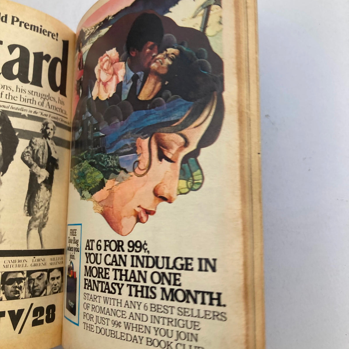Another inside page of TV Guide Magazine May 20 1978 #1312 showcasing a vibrant advertisement for book offers and more, with artistic imagery portraying romance and intrigue.