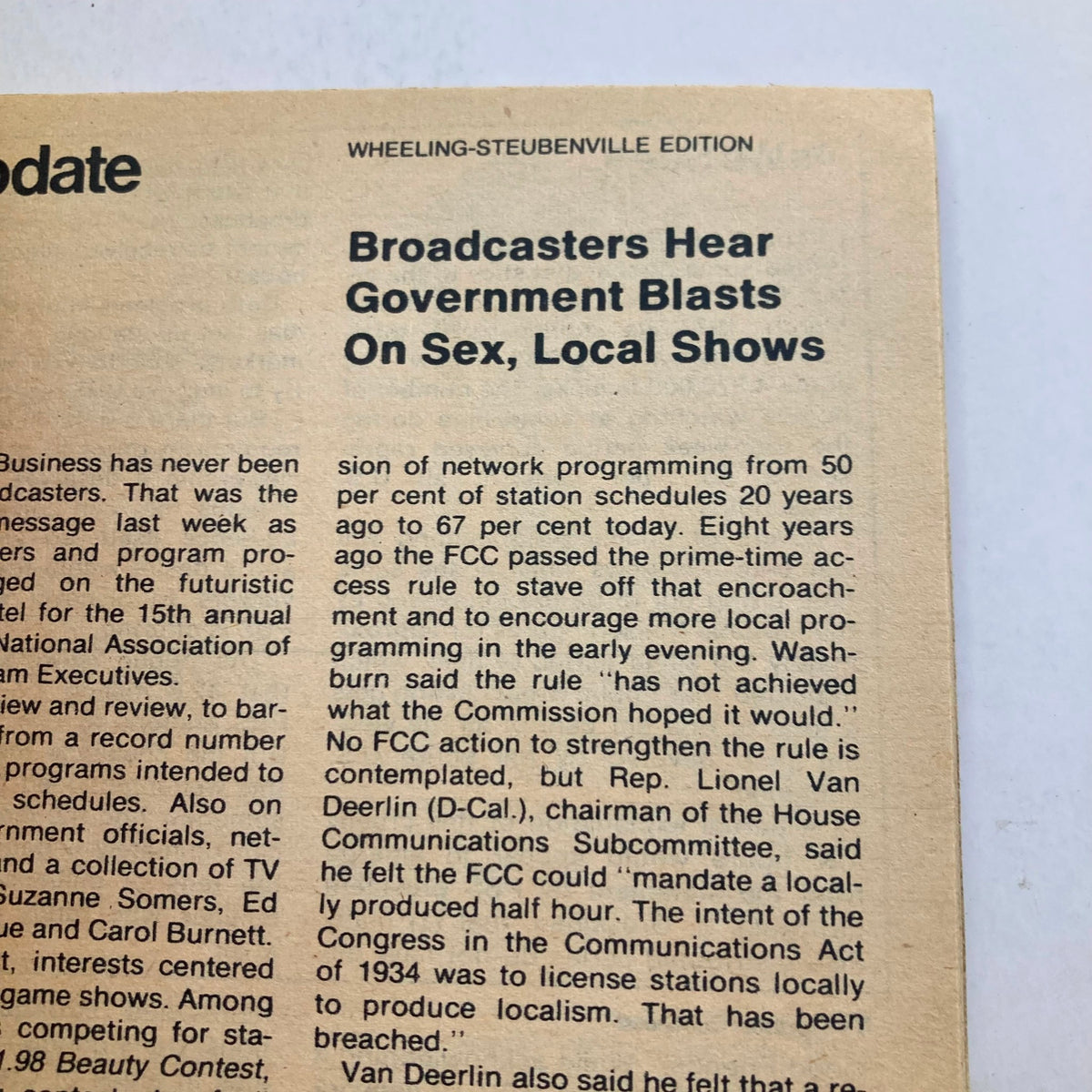 Wheeling-Steubenville edition of TV Guide Magazine March 18 1978 highlighting a government statement on broadcasting regulations.