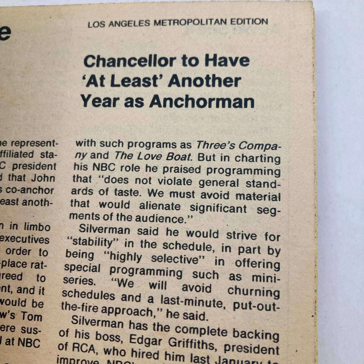 Inside page of TV Guide Magazine July 1 1978 #1318, featuring an article on NBC's programming changes and the transition for the television viewing audience.
