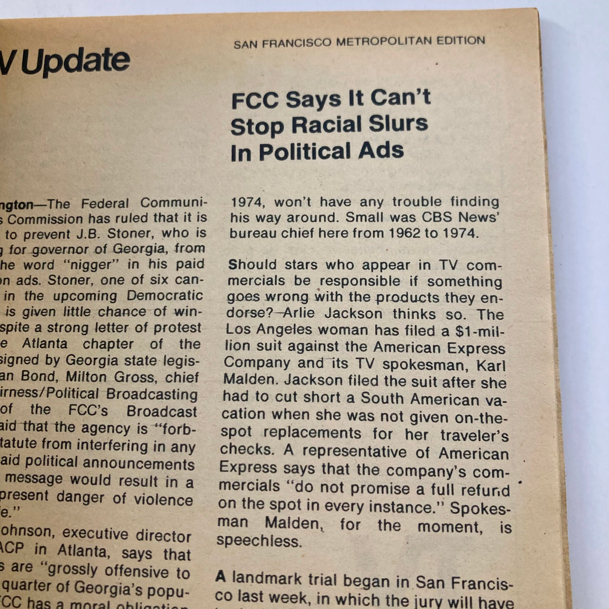 TV Guide Magazine August 12 1978 #1324, featuring a news update on political ads and racial slurs, highlighting important editorial commentary.