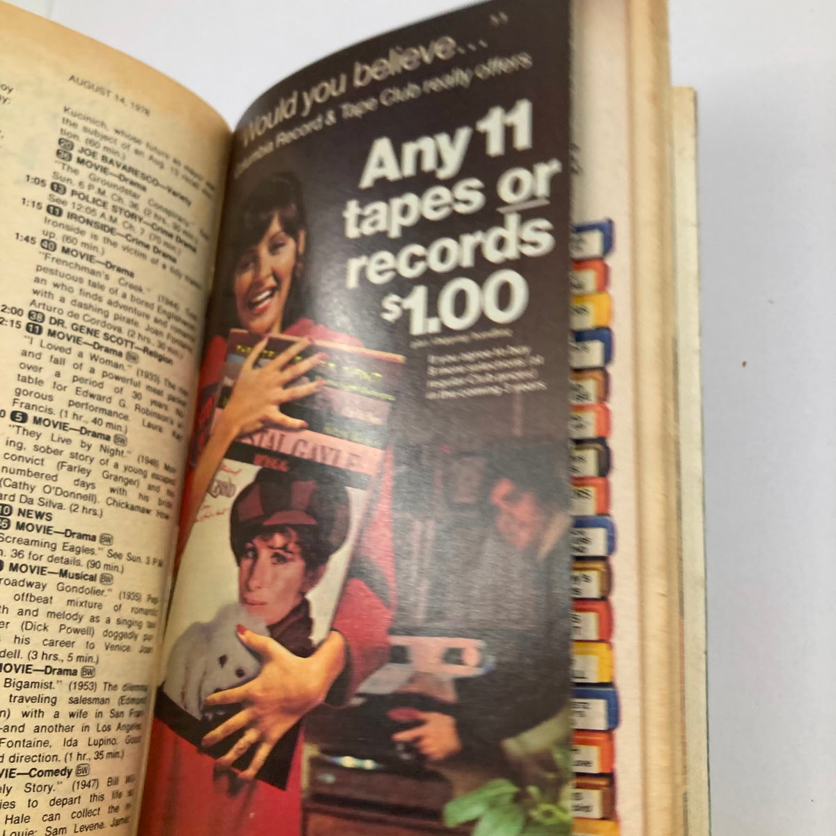 Ad page from TV Guide Magazine August 12 1978 #1324, promoting a special offer on tapes and records, illustrating vintage advertising from the era.