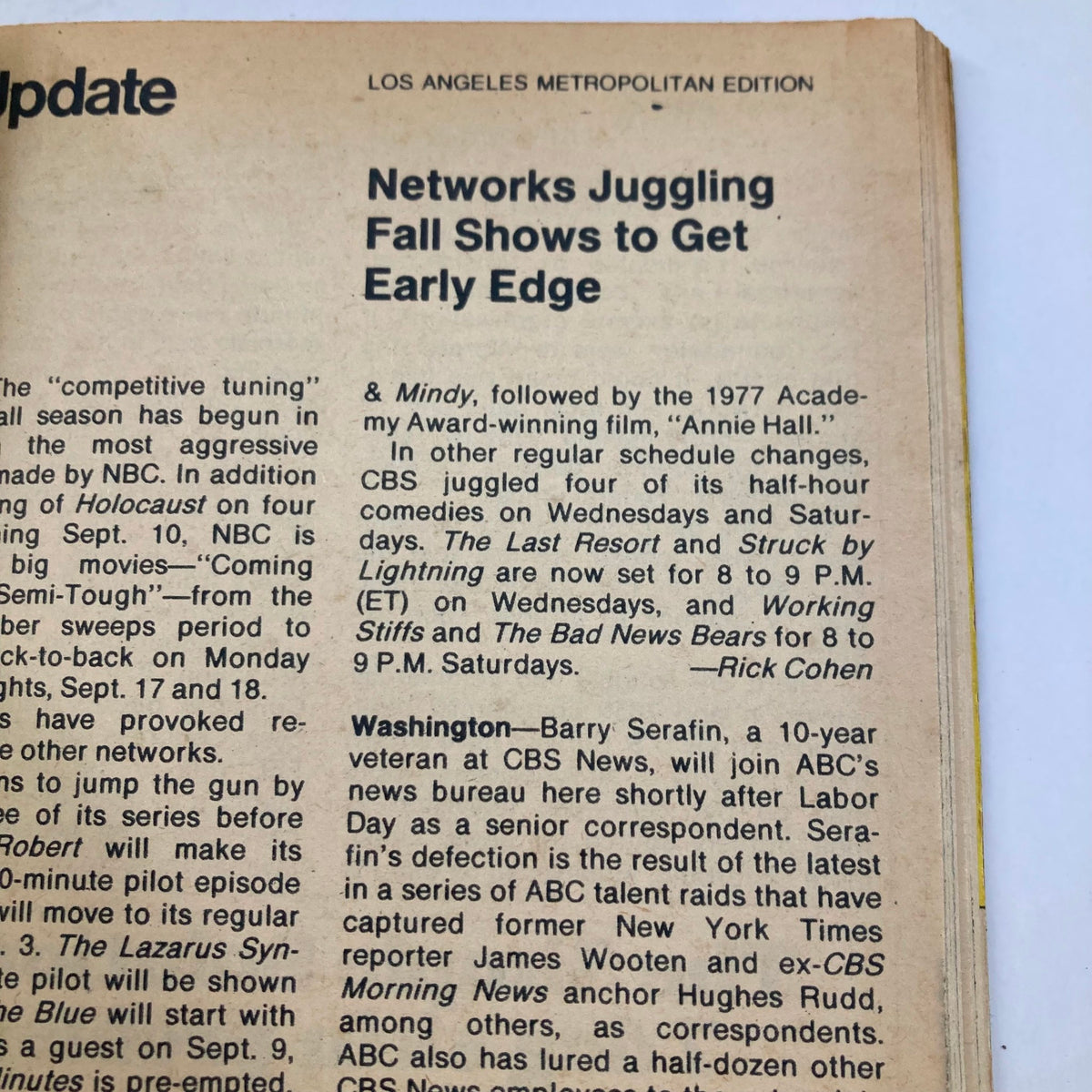 Article page from TV Guide Magazine August 25 1979 #1378 discussing networks' scheduling strategies for fall shows.