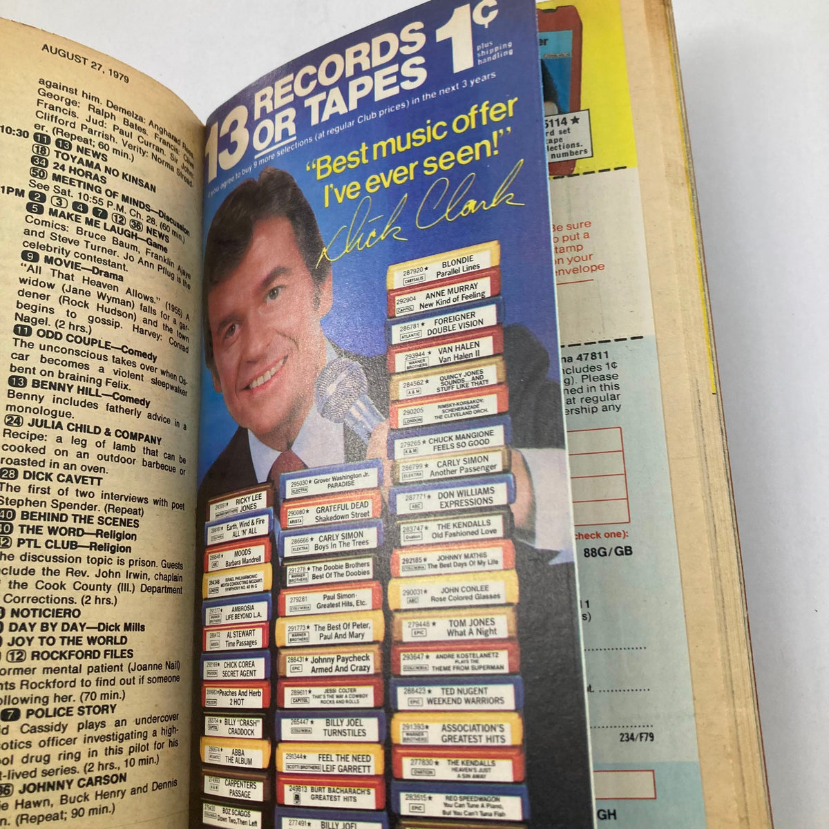 Advertisement page from TV Guide Magazine August 25 1979 #1378 showcasing a music offer with a photo of Dick Clark.