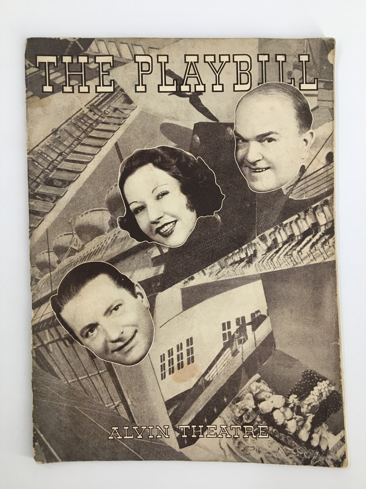 1935 Playbill from Alvin Theatre featuring William Gaxton and Ethel Merman in Anything Goes, showcasing vintage design with artistic montages of the actors.
