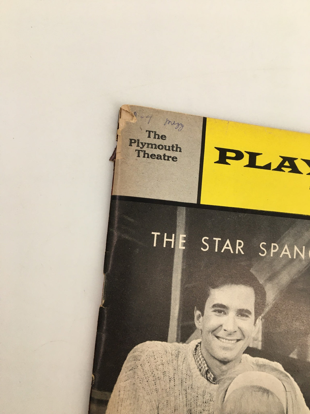 Close-up of the top section of the 1967 Playbill The Plymouth Theatre showcasing The Star-Spangled Girl title and details.