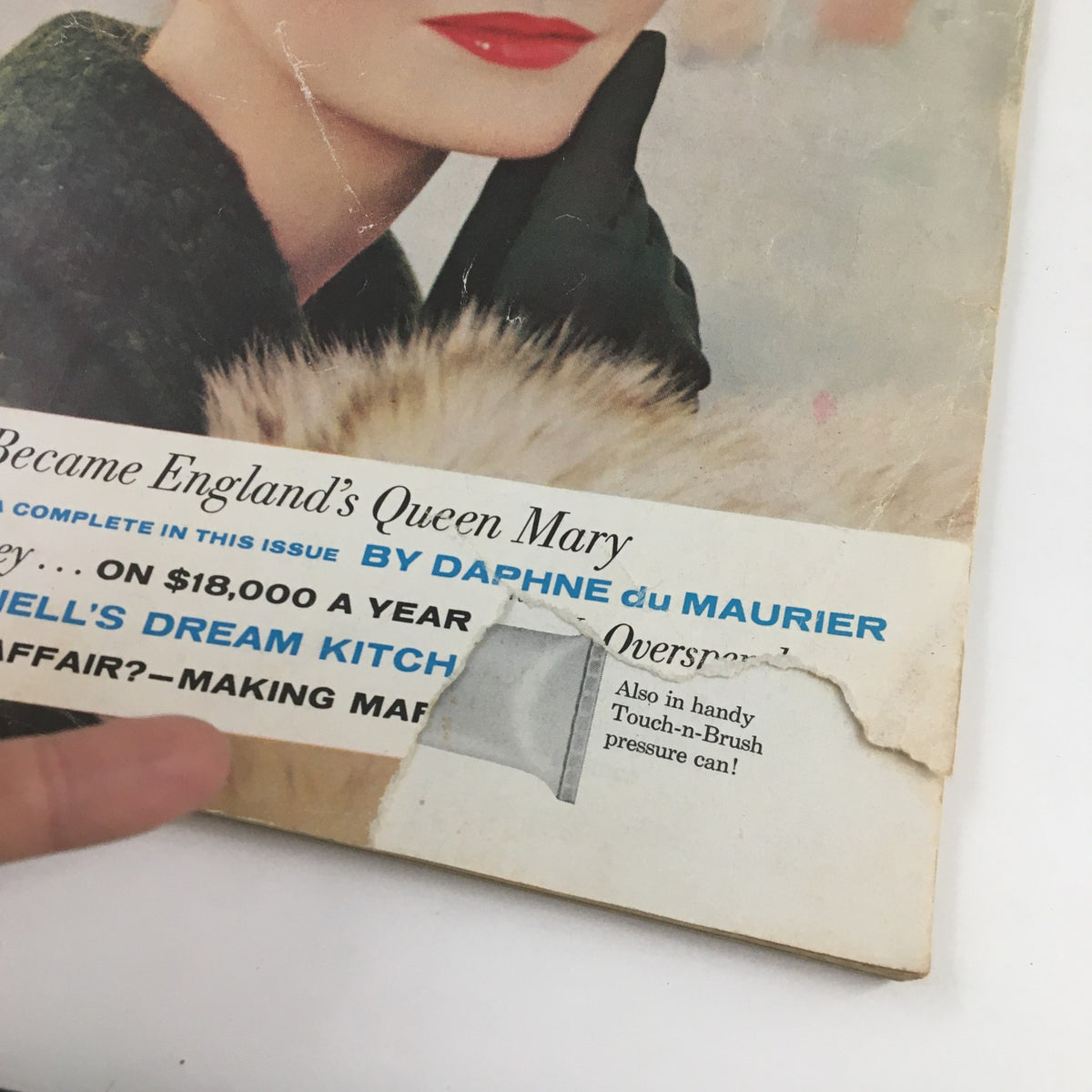 Cover of Ladies' Home Journal Magazine from September 1959 featuring the title 'Cinderella Who Became Queen Mary'. The magazine exhibits wear, including a torn corner and an address label on the front.