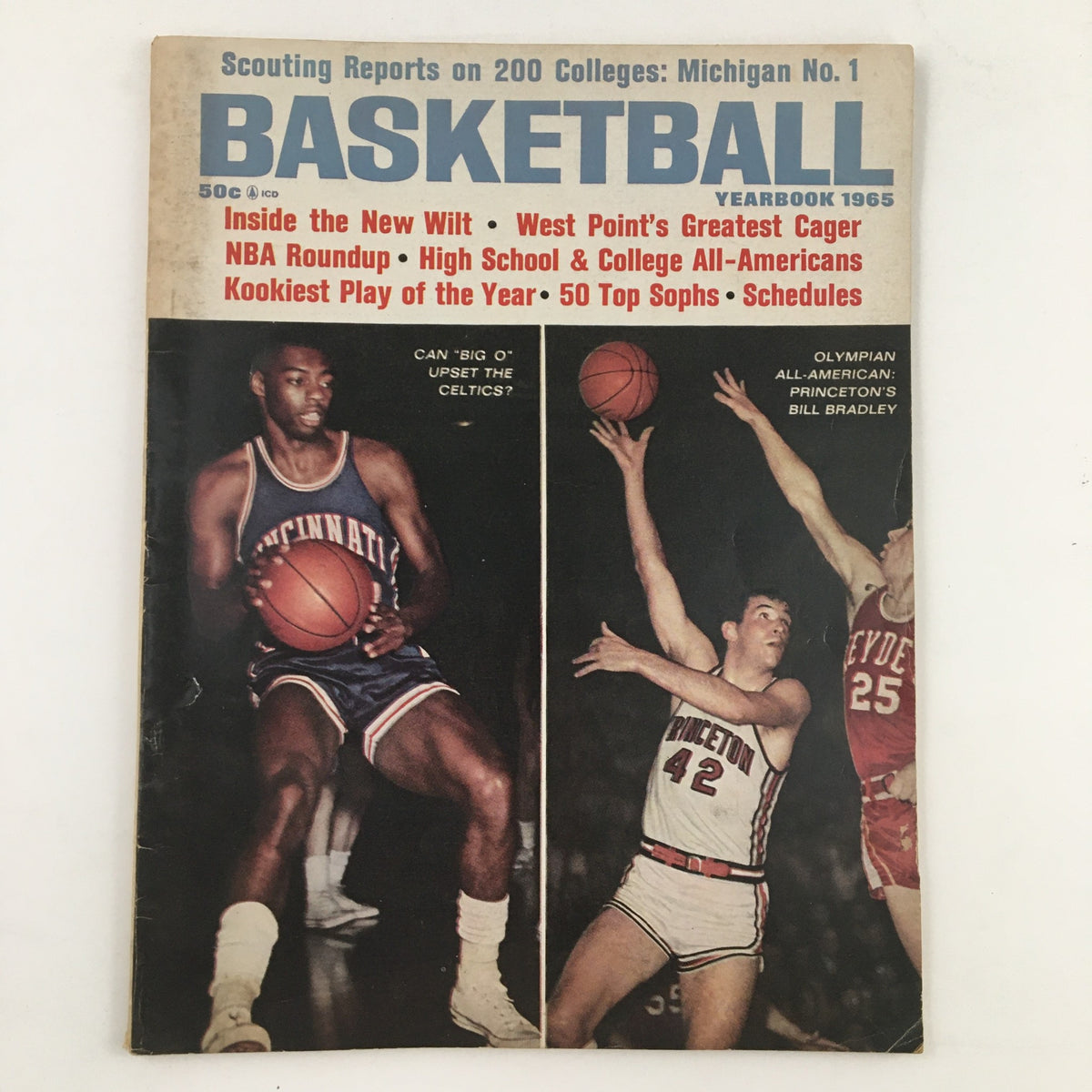 Cover of the Basketball Yearbook 1965 featuring players and highlights from the season.