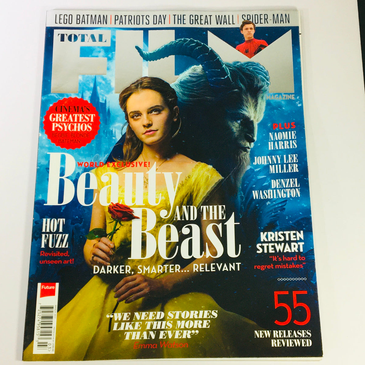 Total Film Magazine March 2017 issue #255 featuring Emma Watson on the cover in her role from Beauty and the Beast, showcasing dramatic imagery and highlights from the film.