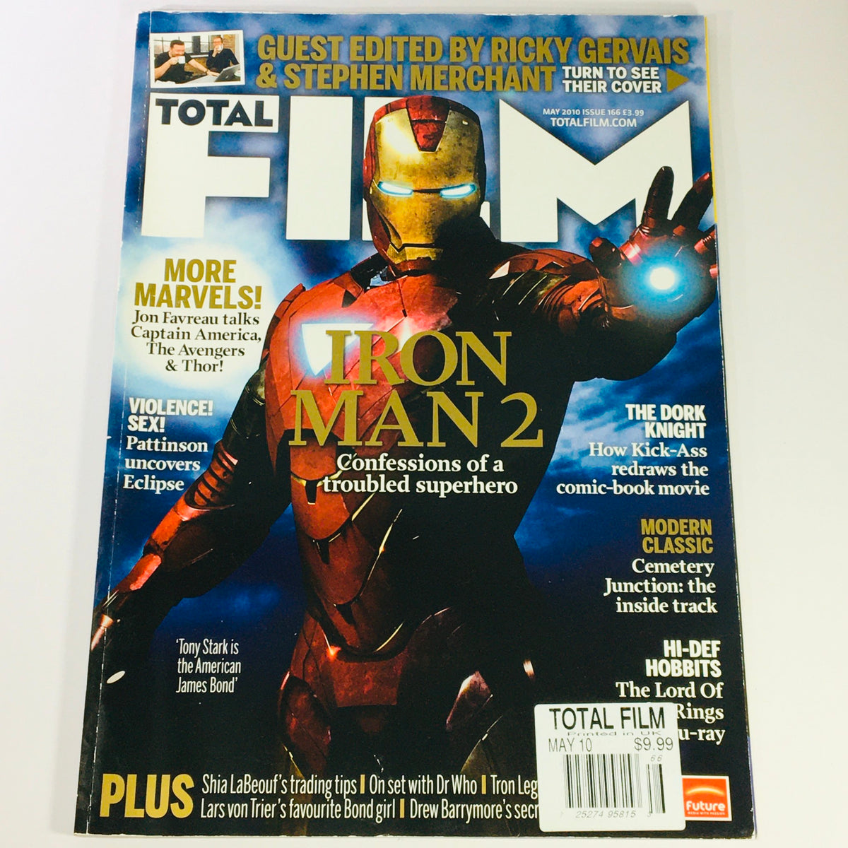 Total Film Magazine May 2010 #166 featuring Robert Downey Jr. as Ironman 2 on the cover, showcasing the film's iconic imagery and highlighting pop culture from 2010.