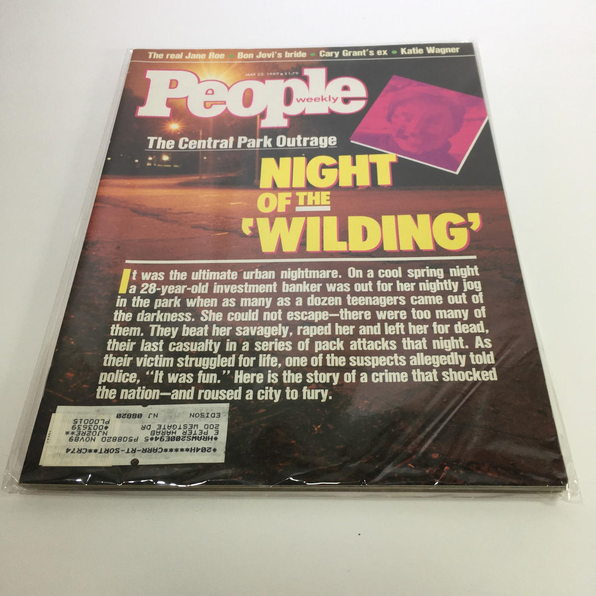 People Magazine March 22, 1989 featuring the cover story 'The Central Park Outrage: Night of the Wilding,' highlighting a significant urban incident and its societal implications.
