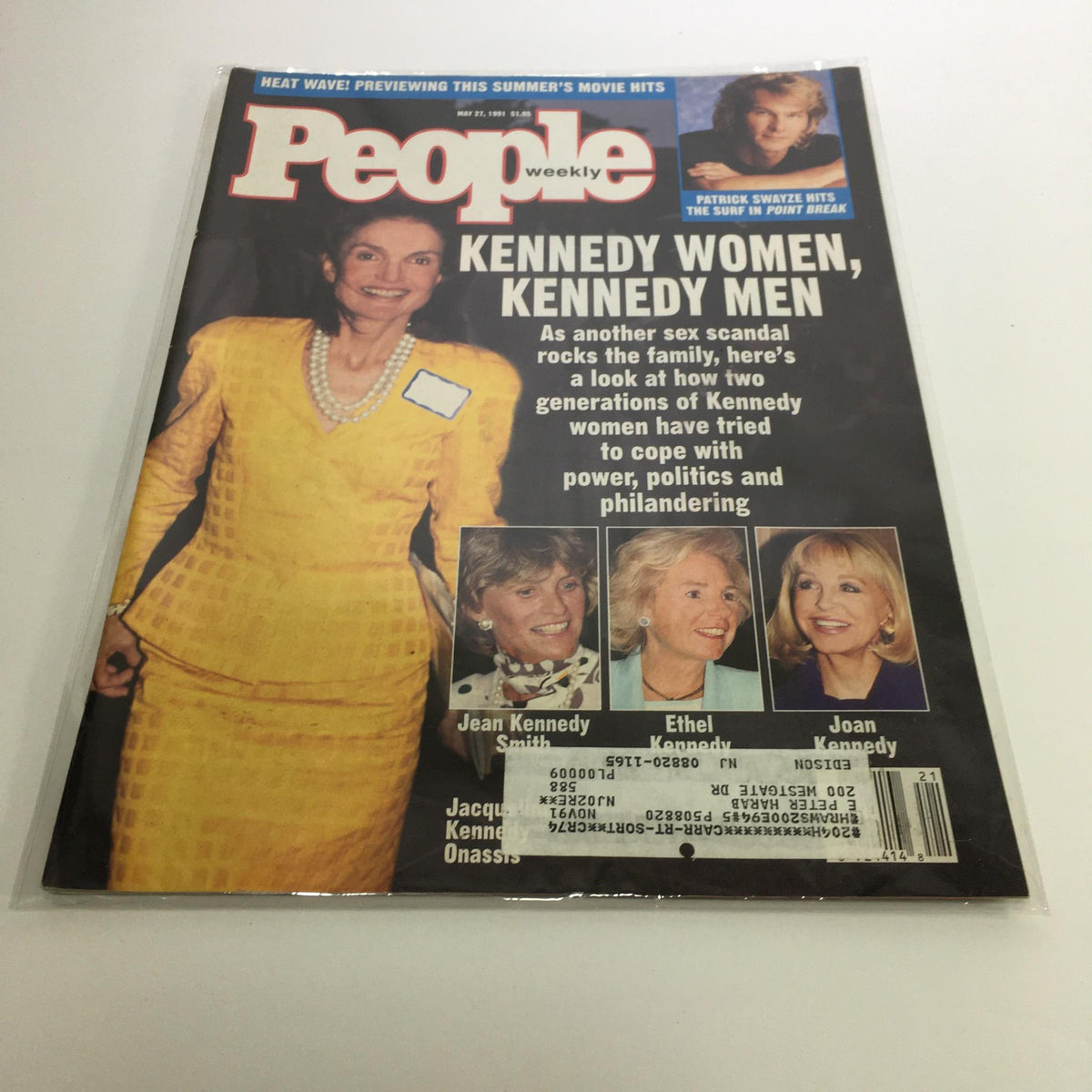 Cover of People Magazine from May 27, 1991 featuring the title 'Kennedy Women, Kennedy Men and Another Sex Scandal'. The cover includes images of Jean Kennedy Smith, Ethel Kennedy, and Joan Kennedy, and discusses Kennedy women coping with power, politics, and scandals.
