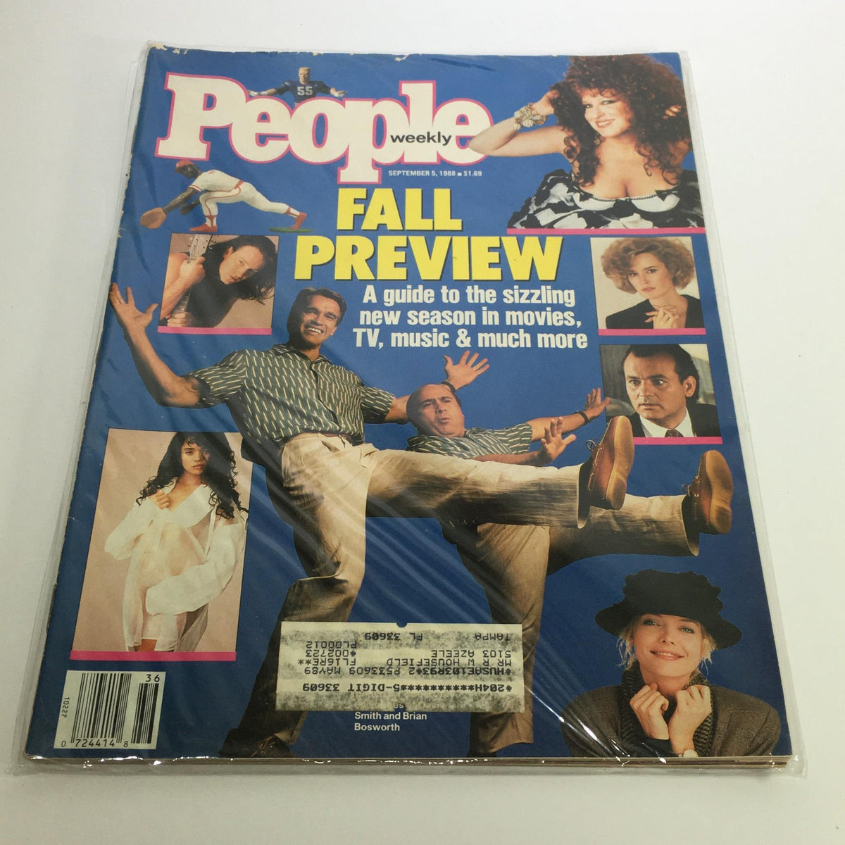 Cover of People Magazine September 5 1988 featuring a Fall Preview theme. The magazine highlights a guide to the sizzling new season in movies, TV, music, and more, showcasing iconic personalities from the late 80s.