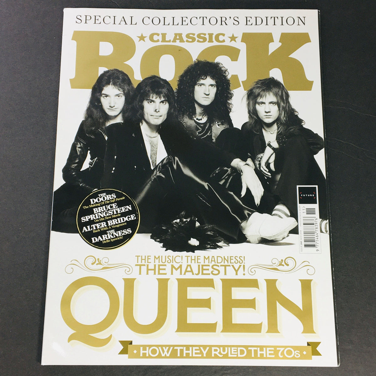 Classic Rock Magazine November 2019 #268 featuring Queen, Freddie Mercury, and other band members on the cover, highlighting their influence in the 70s. Special collector's edition.