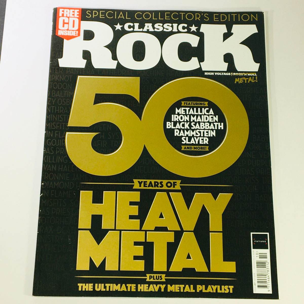 Classic Rock Magazine October 2019 #267 cover featuring iconic heavy metal bands Black Sabbath and Iron Maiden, celebrating 50 years of heavy metal music.