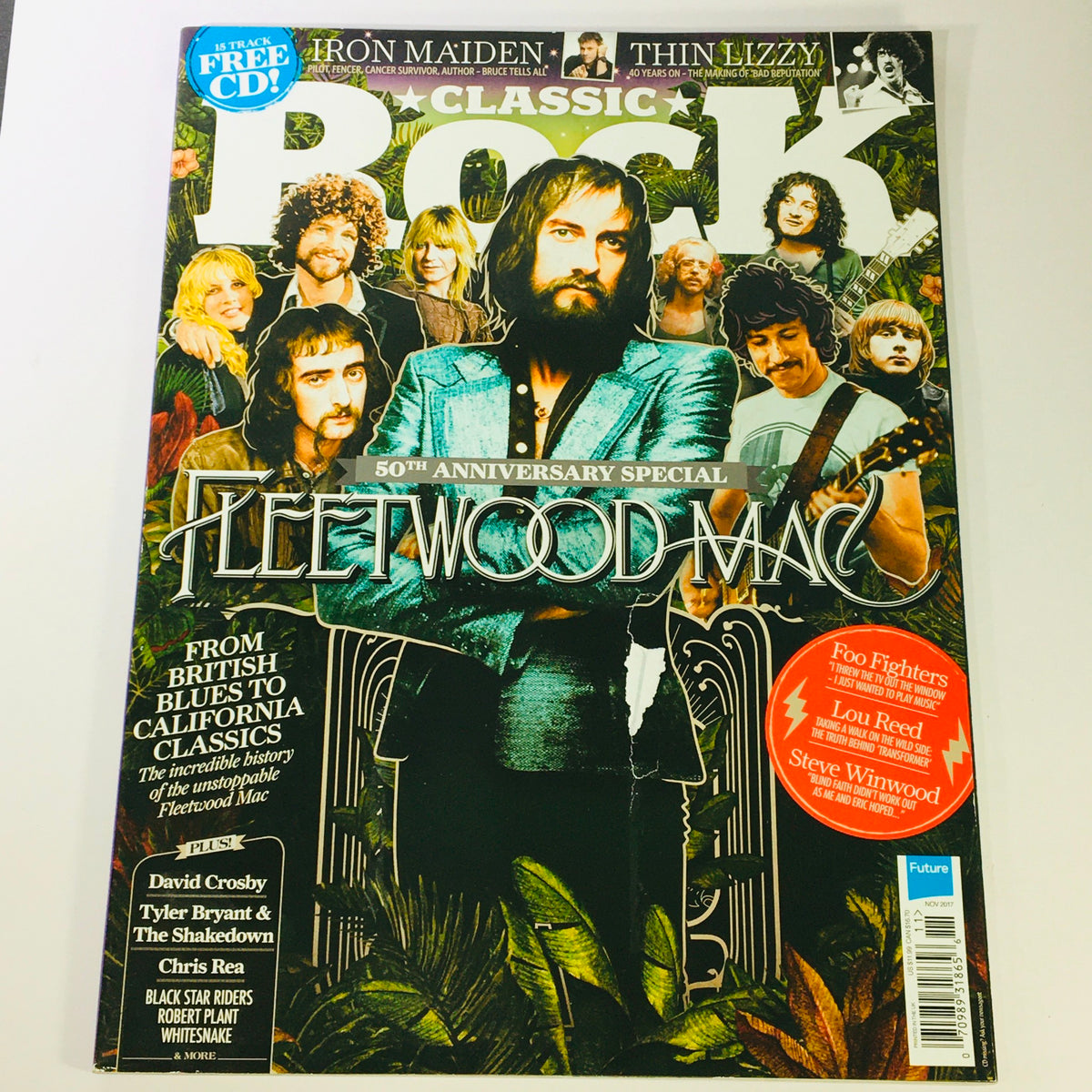 Cover of Classic Rock Magazine November 2017 #242 featuring Fleetwood Mac with notable articles on iconic bands like Foo Fighters, celebrating rock history.