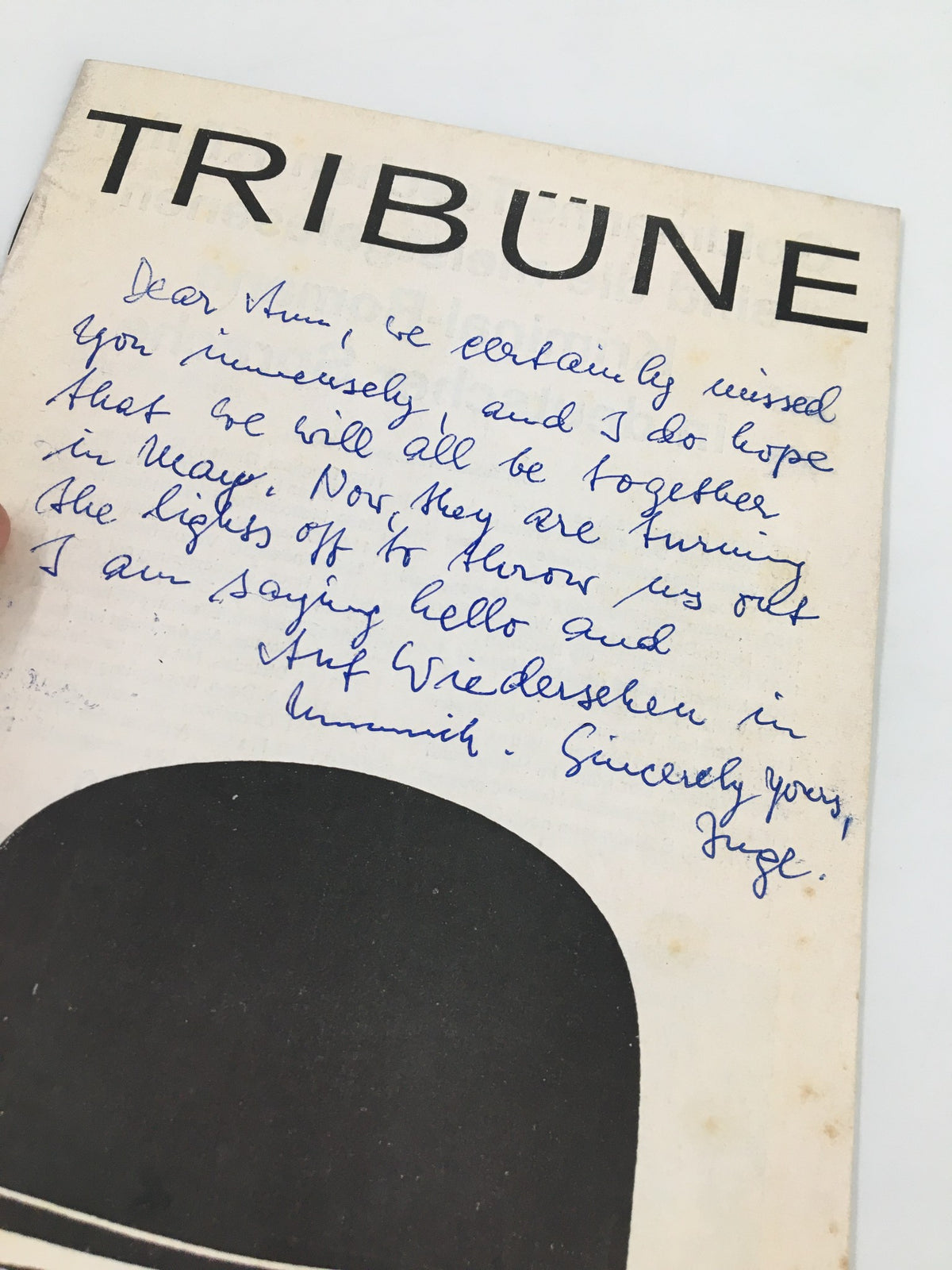 Another view of the cover of the 1963 German Program Tribune featuring Beatrice Rossi in Das Komplott, emphasizing handwritten notes.