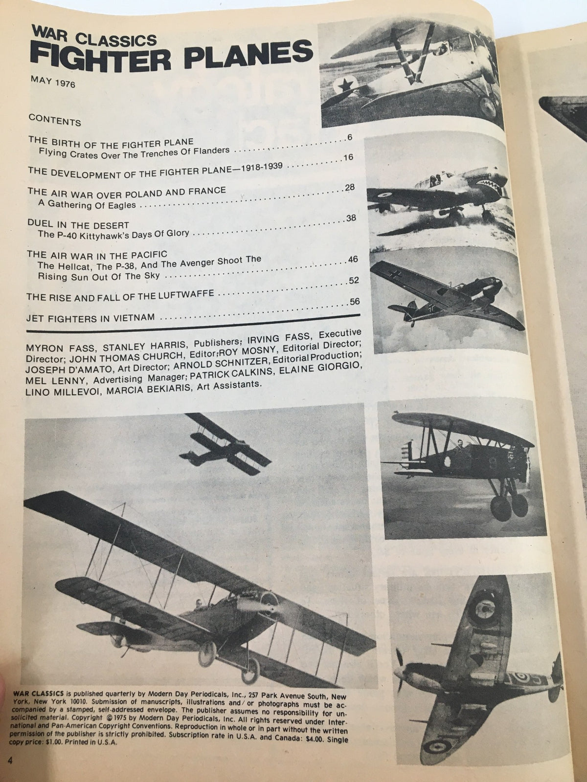 Vintage War Classics Magazine May 1976 Spitfire vs Messerschmitt No Label