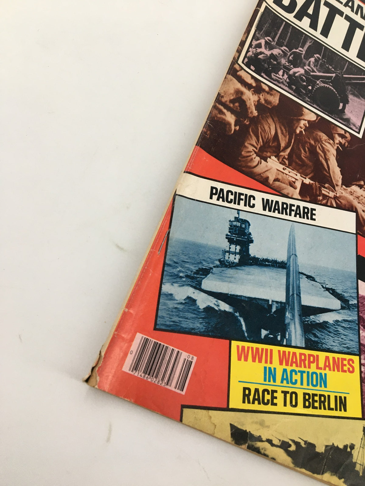 Side view of VTG War Classic Magazine August 1978, emphasizing 'Pacific Warfare' and 'WWII Warplanes in Action' with colorful graphics and vintage design.