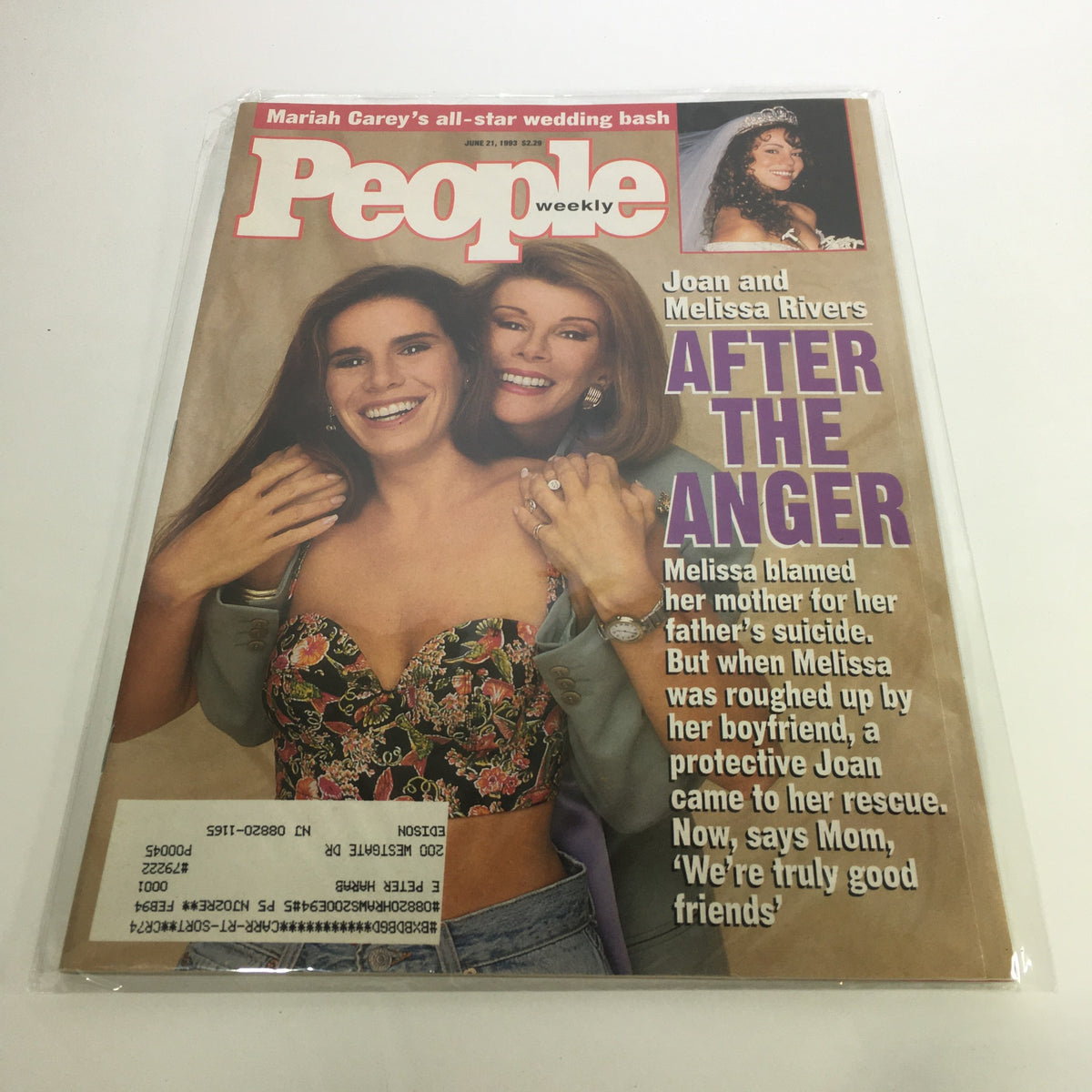 Cover of People Magazine dated June 21, 1993 featuring Joan and Melissa Rivers, with the headline 'After the Anger'. The image captures a moment of joy between the two, showcasing their bond.