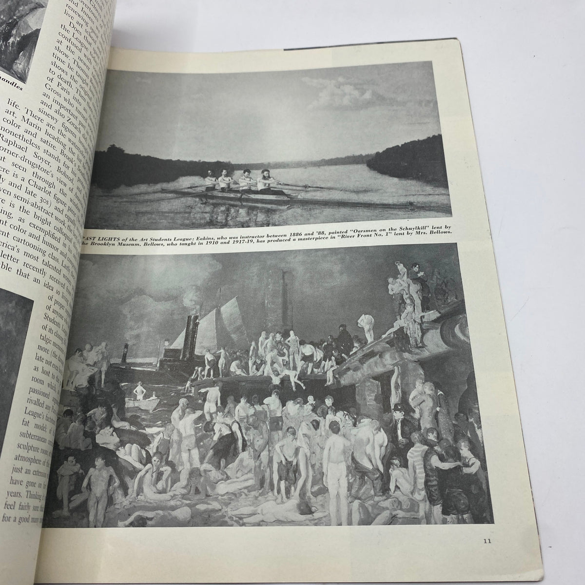 Interior pages of Vintage Art News Magazine February 15, 1943 showcasing notable artwork from the 19th century.