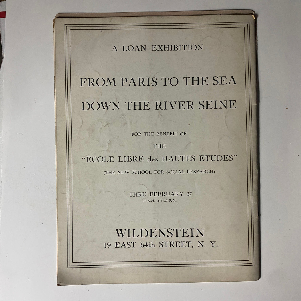 Cover of the loan exhibition pamphlet 'From Paris to the Sea Down the River Seine' related to Vintage Art News Magazine February 15, 1943.