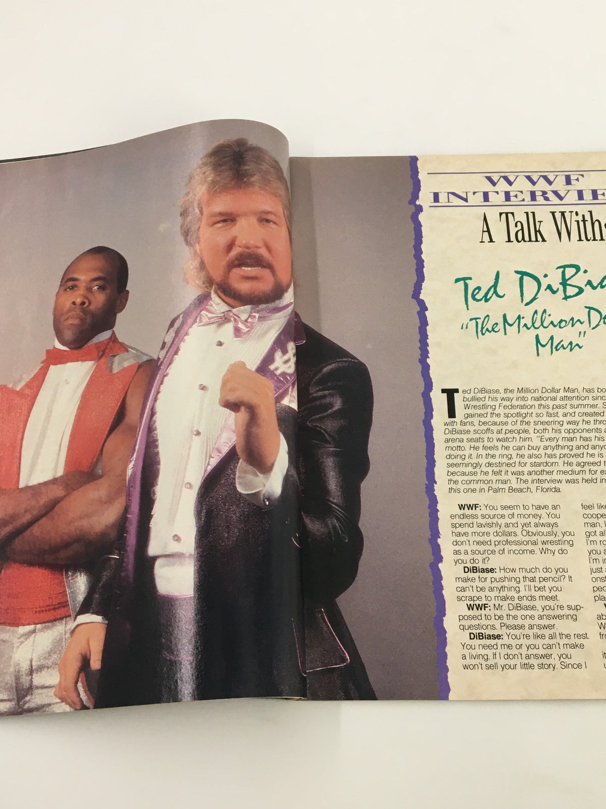 WWF interview with Ted DiBiase, the Million Dollar Man, from VTG WWF Magazine January 1988.