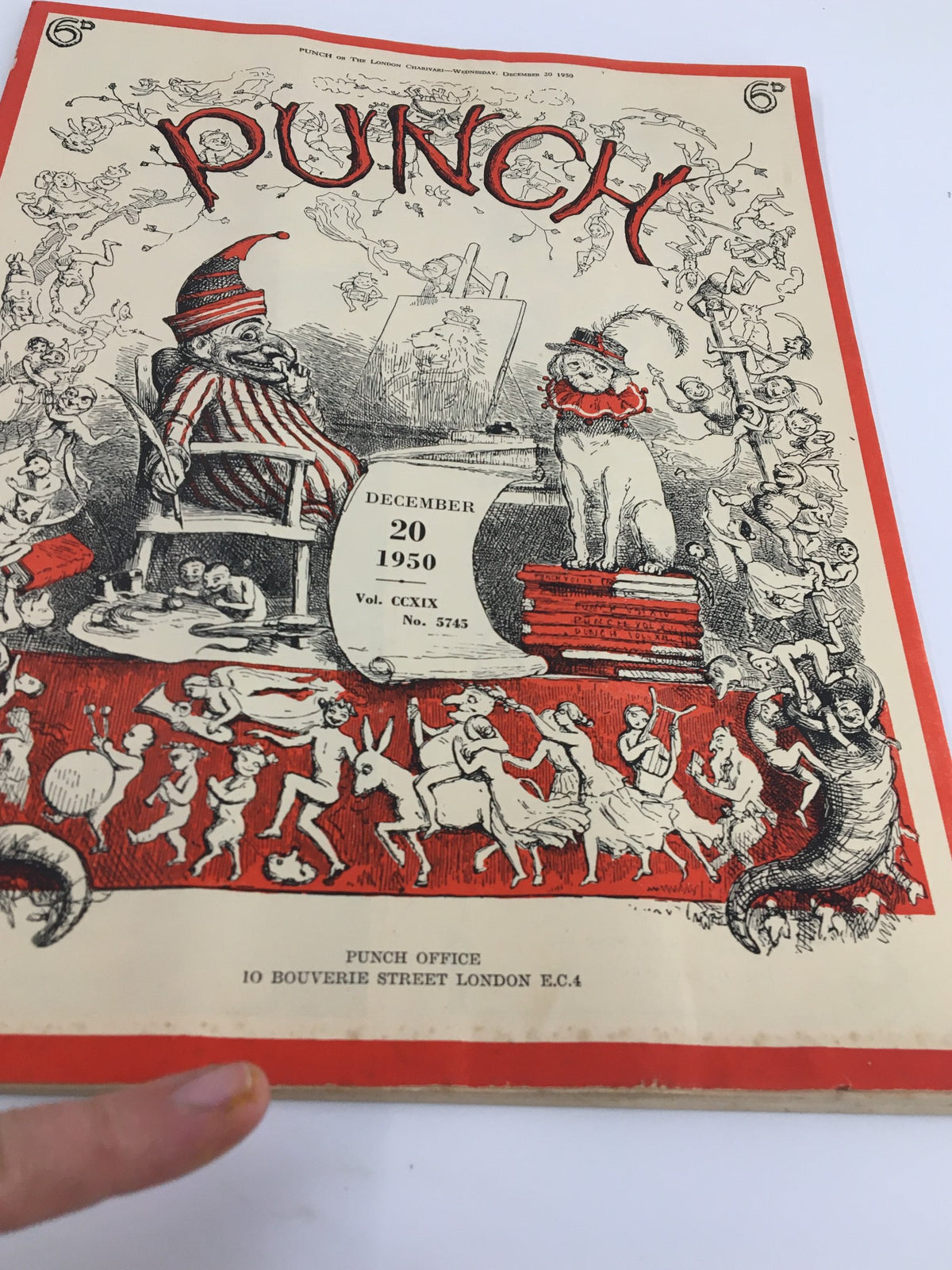 VTG Punch December 20 1950 WWII Cartoon & Humor Magazine cover showcasing whimsical illustrations and the title 'PUNCH' in bold font.