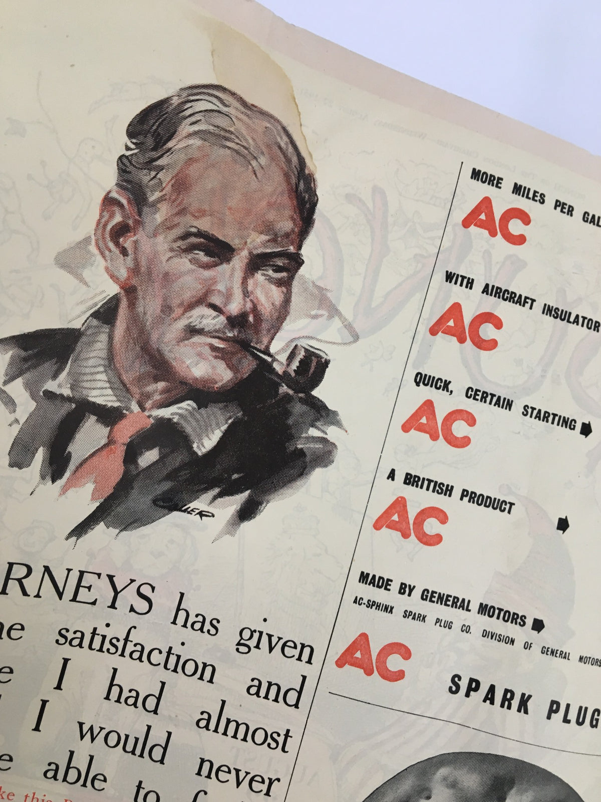 Interior page of VTG Punch magazine from August 22, 1951, featuring an advertisement with a distinguished man smoking a pipe, reflecting the advertising style of the era.