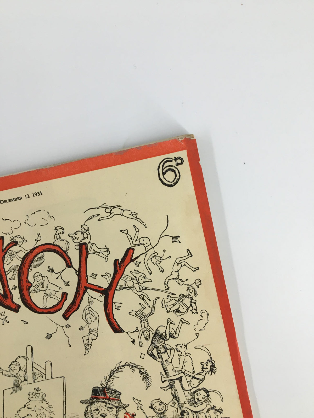 Cover page of VTG Punch magazine from December 12, 1951, featuring whimsical illustrations and the title 'Punch' with vintage cartoon elements.