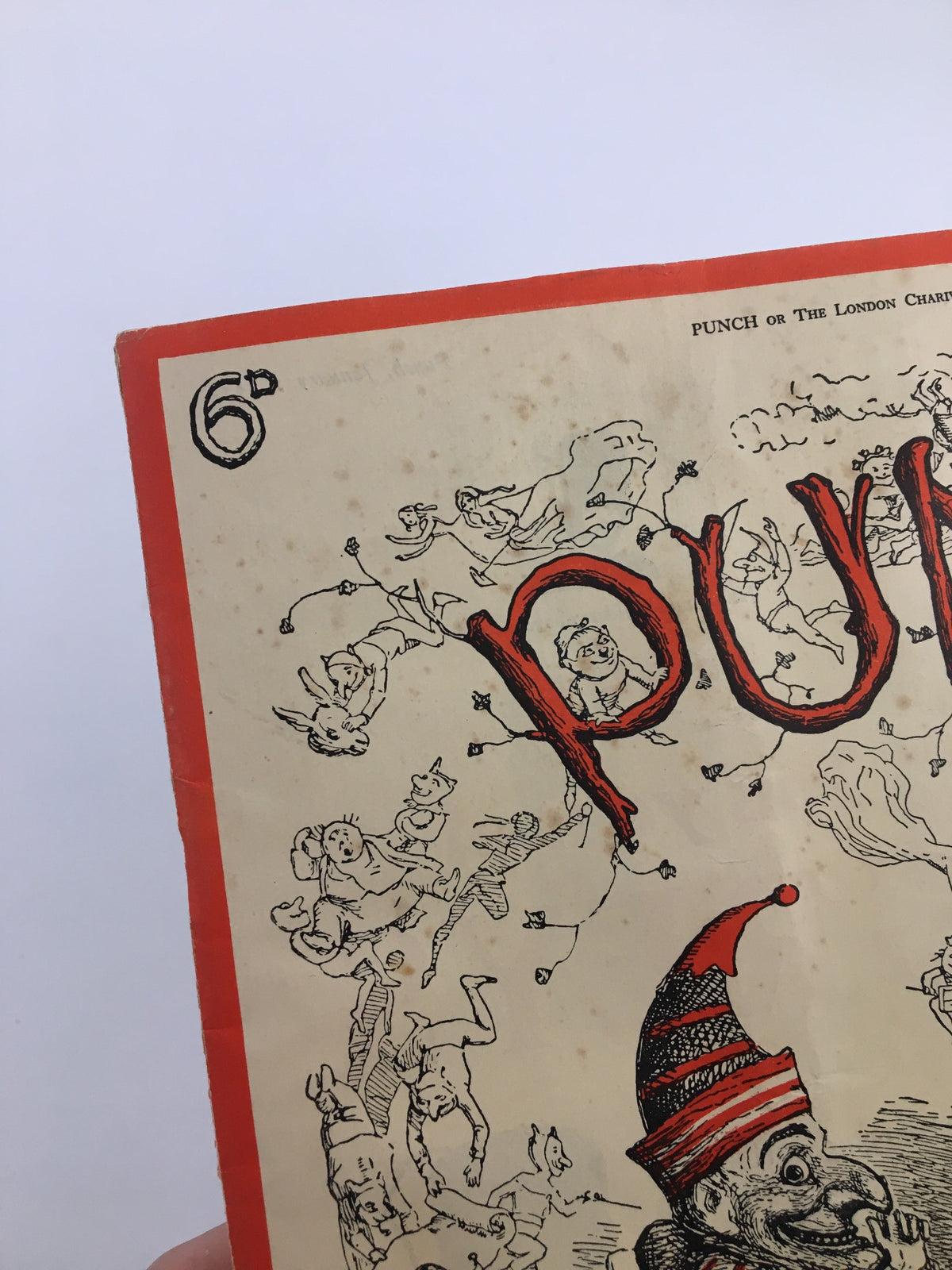 VTG Punch January 7 1953 WWII Cartoon & Humor Magazine cover showing intricate illustrations and bold title, emphasizing its vintage charm and historical significance.