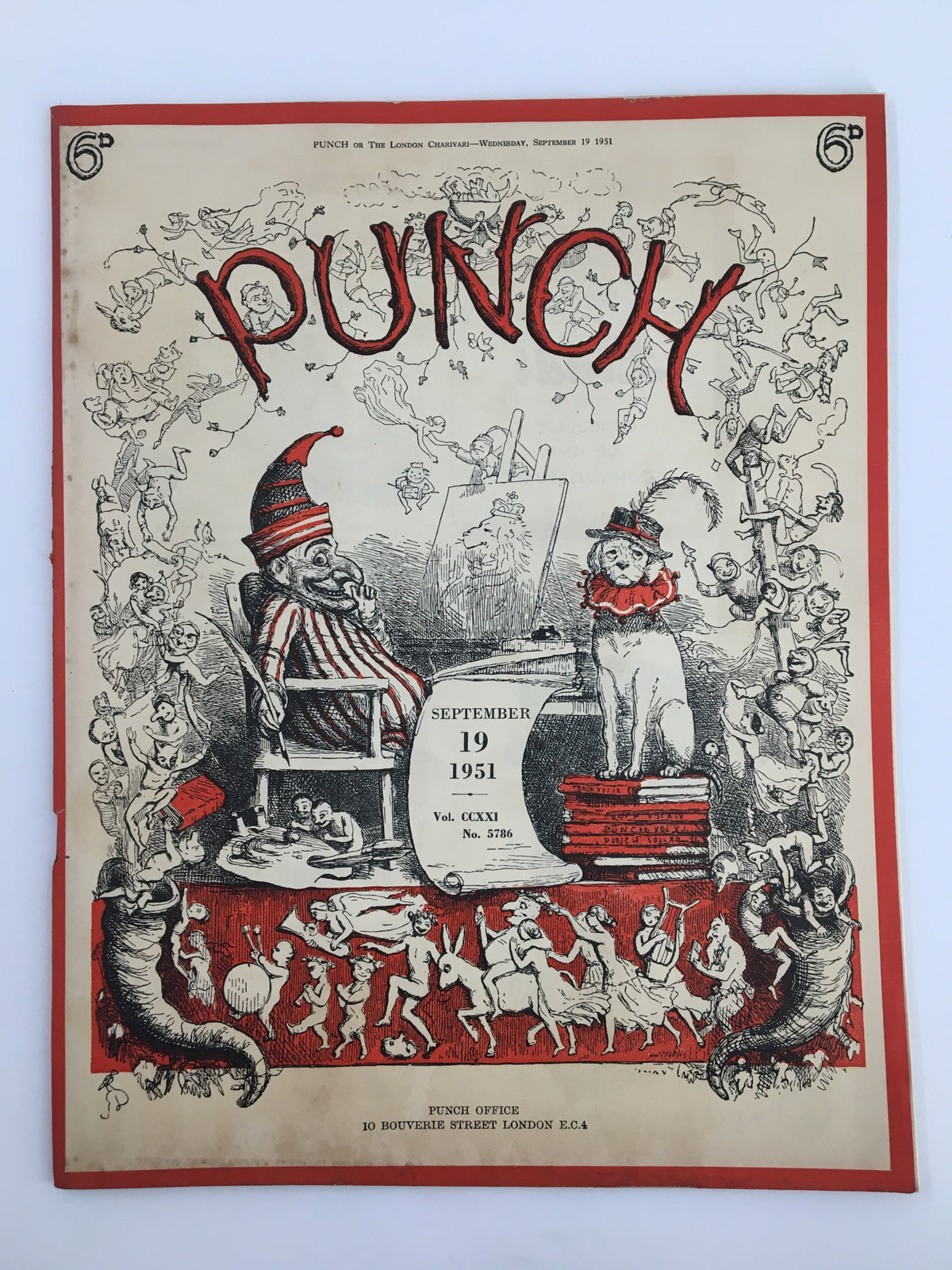 Cover of the VTG Punch magazine from September 19, 1951, featuring humorous illustrations and vibrant colors, showcasing the cultural zeitgeist post-World War II.