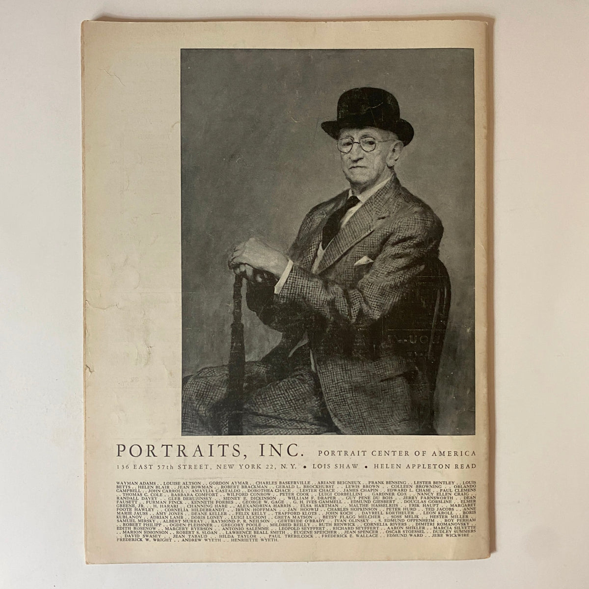 Art News Magazine January 1956 featuring Cliché by Stuart Davis, displaying a vintage portrait cover from 'Portraits, Inc.' highlighting classic artistic representation.