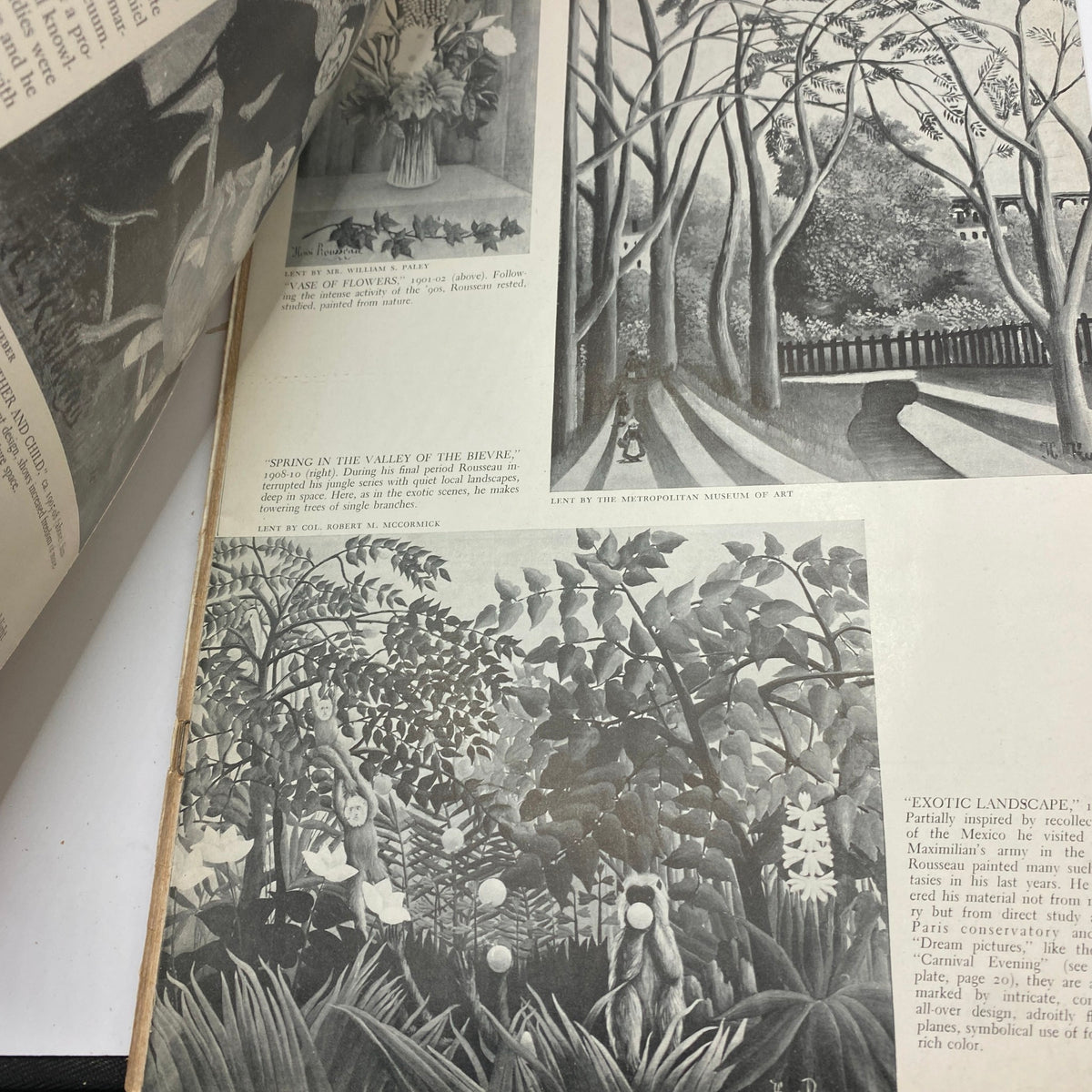 Art News Magazine February 15, 1942, showcasing black and white illustrations of artworks, including 'Spring in the Valley of the Bievre' and 'Exotic Landscape' featured in the issue.