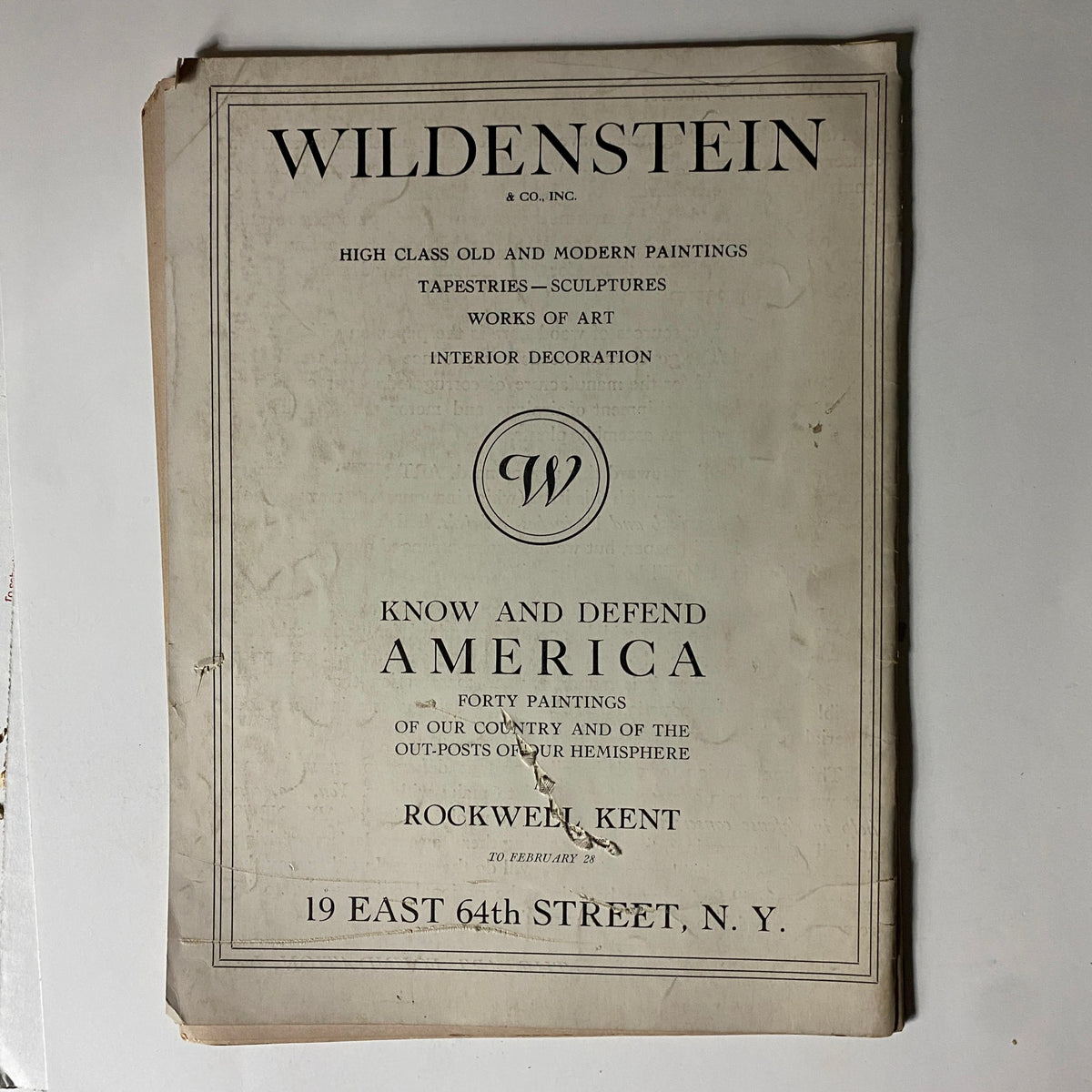 Art News Magazine February 15, 1942, cover of Wildenstein showcasing 'Know and Defend America' highlighting paintings and artworks, representing American art heritage.