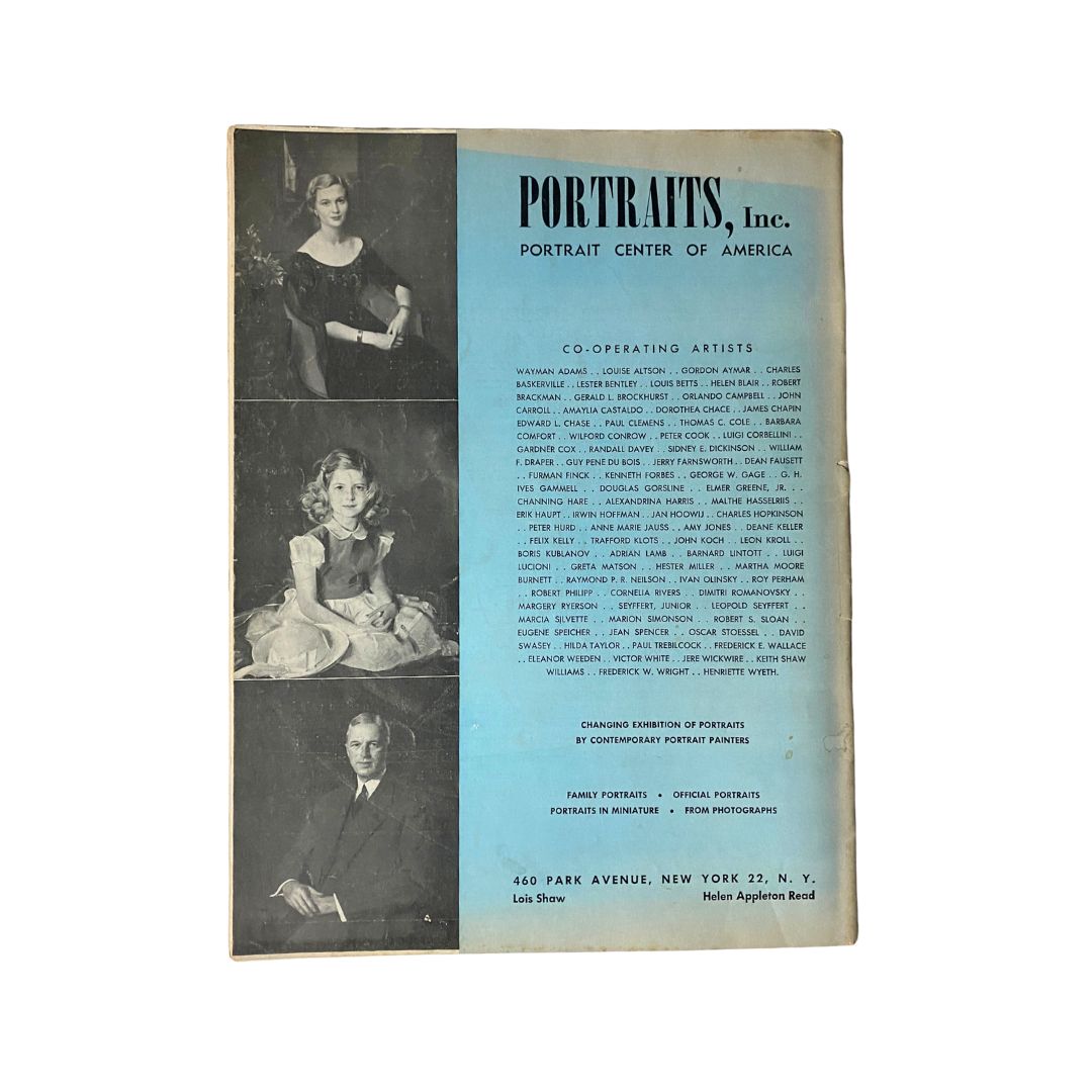 Cover of the December 1950 VTG Art News Magazine featuring Julia Patric DiMaso's artwork titled 'Christ Church'. The magazine includes portraits of artists and details about exhibitions.