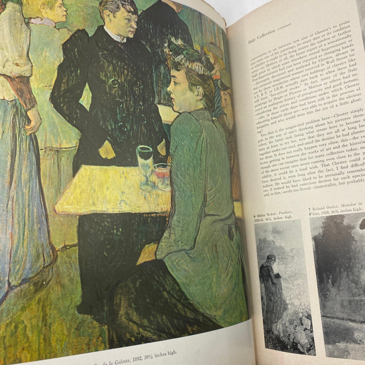 Illustrated page from VTG Art News Magazine May 1965 Volume 64, No. 3 displaying artwork by Odilon Redon and details on the Dale Collection, highlighting significant artistic works from the era.