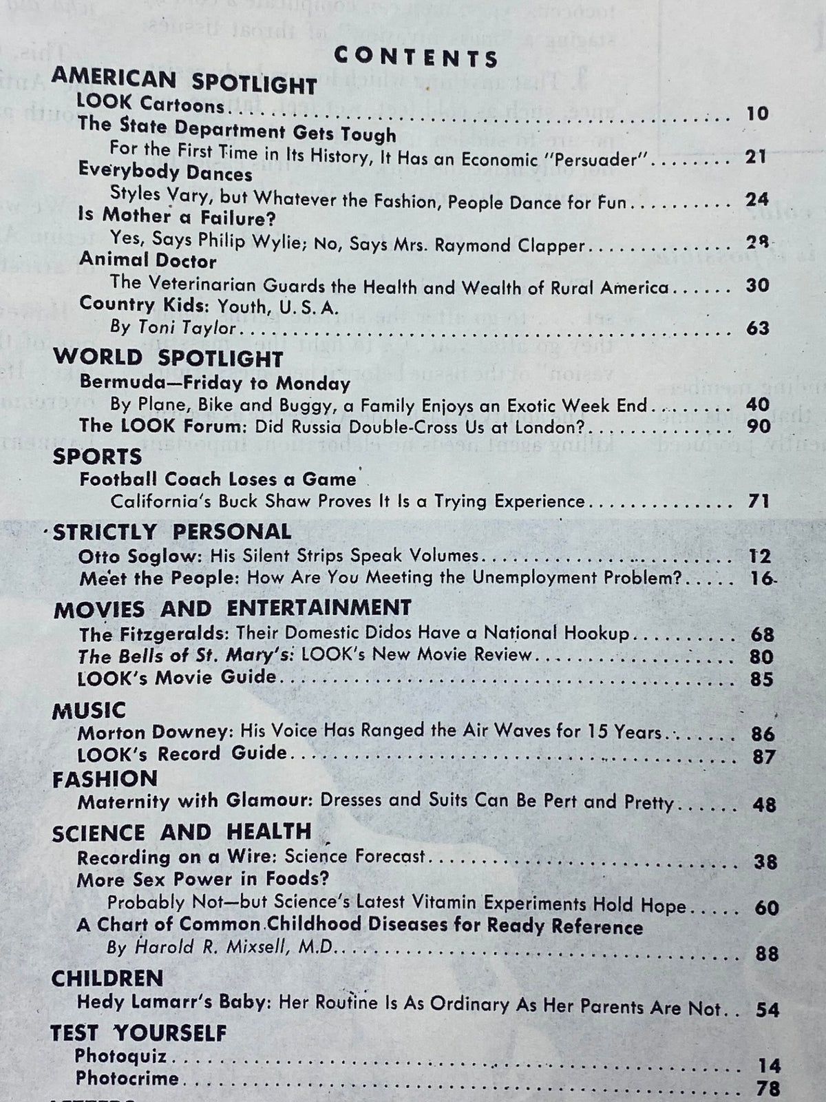 Vintage Look Magazine December 11, 1945 Is Mother A Failure, Yes or No