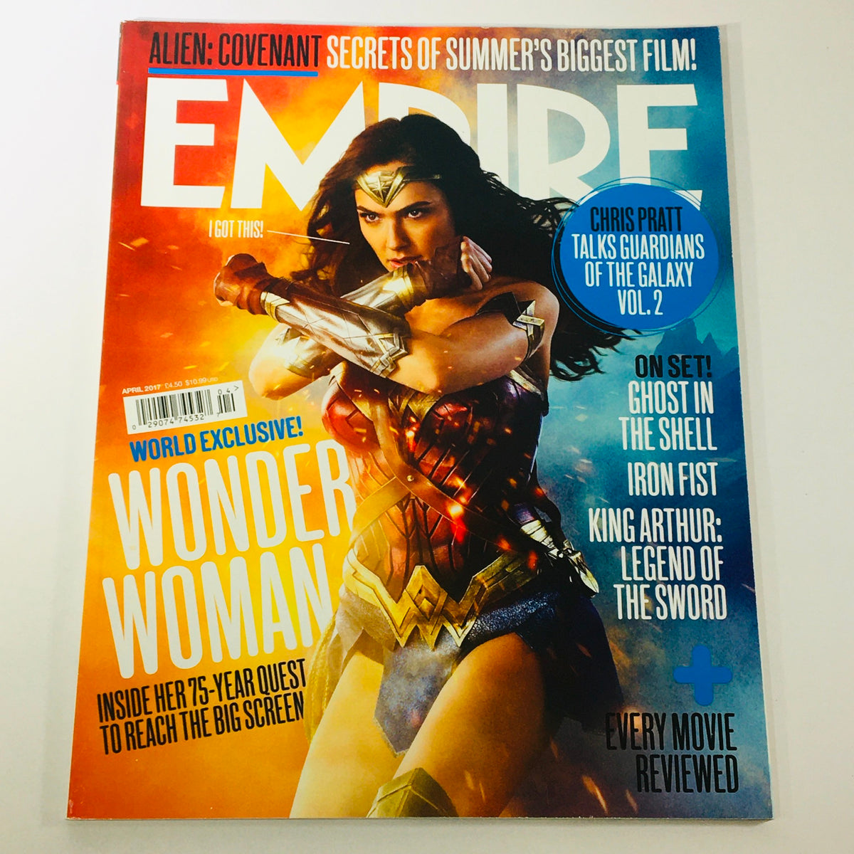 Empire Magazine April 2017 #334 featuring Gal Gadot as DC's Wonder Woman on the cover, showcasing vibrant artwork and capturing a pivotal moment in pop culture.