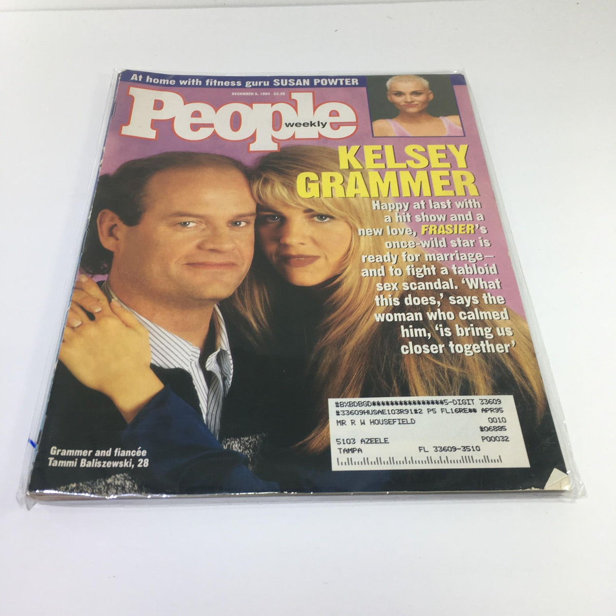Cover image of People Magazine December 8, 1994 featuring Kelsey Grammer and Tammi Baliszewski. The magazine highlights Kelsey Grammer's career and personal insights alongside his fiancée, Tammi Baliszewski, with a bold headline discussing their relationship and his journey in the entertainment industry.