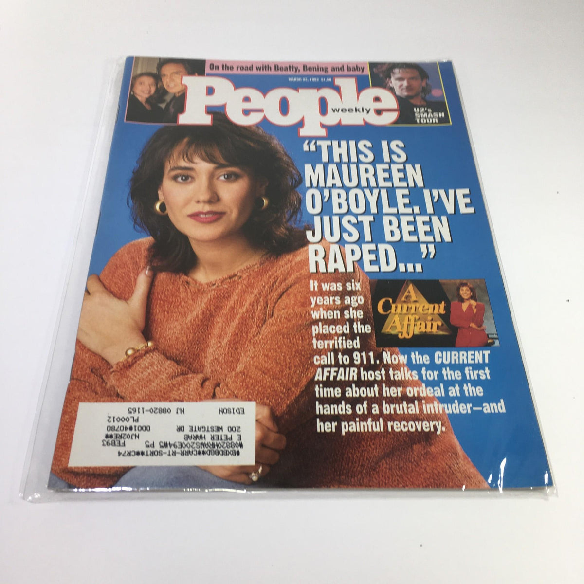 Cover of People Magazine, March 23, 1992, featuring Maureen O'Boyle, who states 'This is Maureen O'Boyle. I’ve just been raped...' The issue highlights her personal story about trauma and resilience, relevant to discussions on personal safety and recovery.